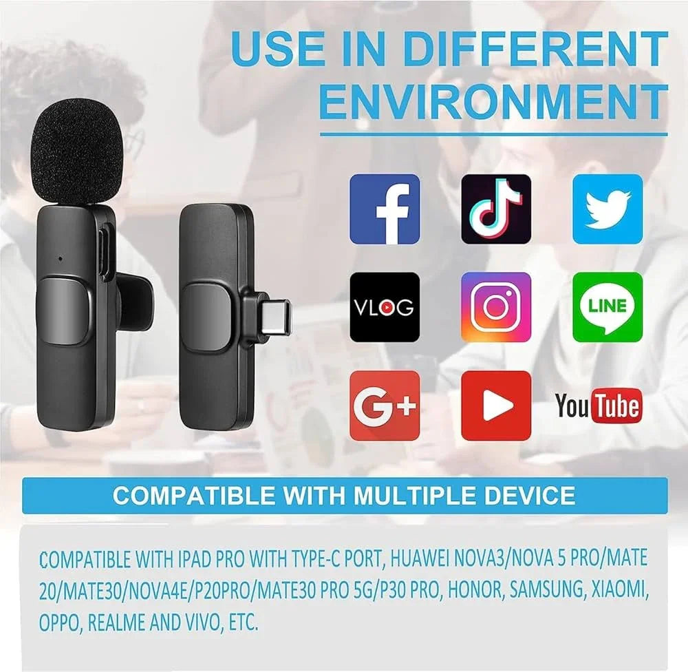 k9 Microphone Wireless Lavalier(2 Pcs) - Mamofa Global Store