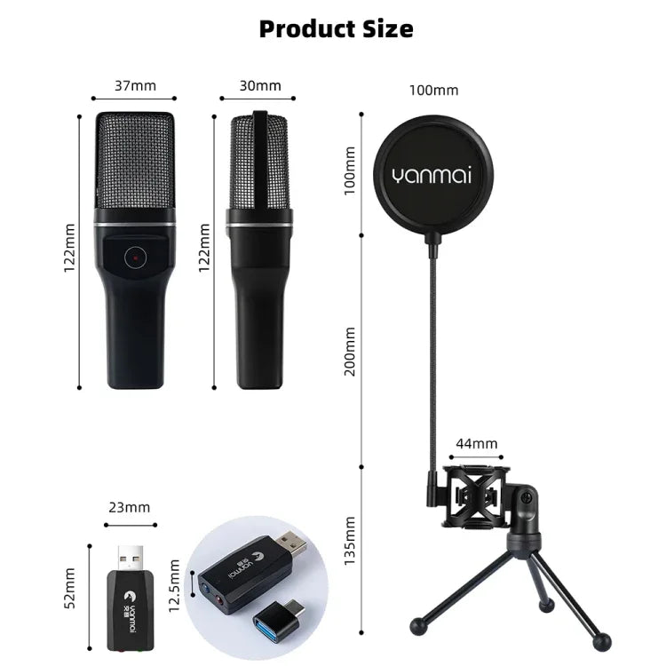 Yanmai Wireless Gaming Microphone with RGB Light - Mamofa Global Store