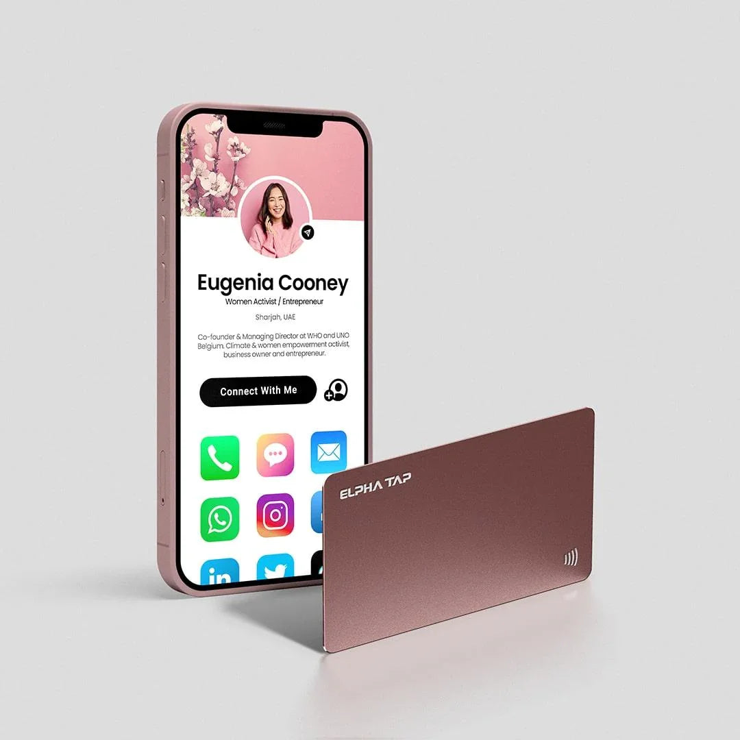 Sustainable Rose Gold Metal Digital Business Card - Mamofa Global Store