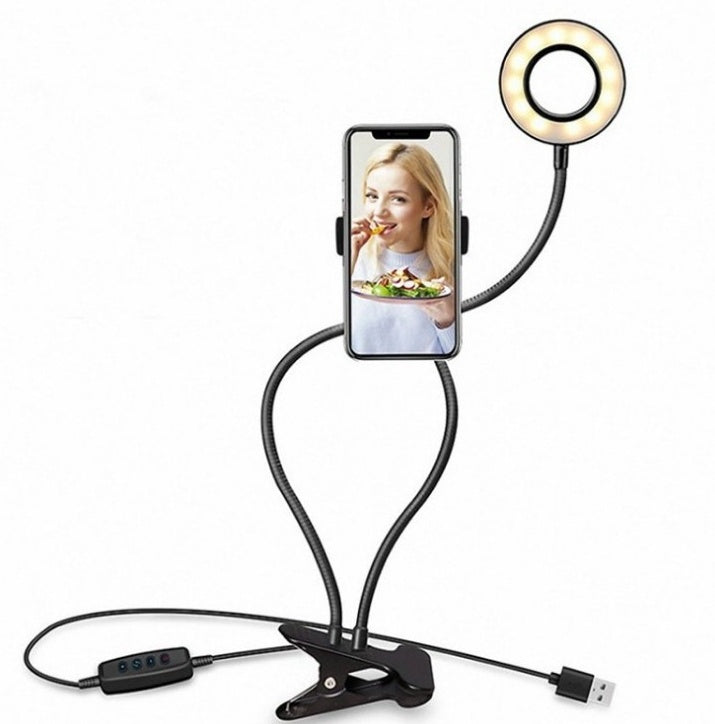 Mini LED Selfie Ring Light with Stand | Portable Desktop Makeup & Live Stream Lamp