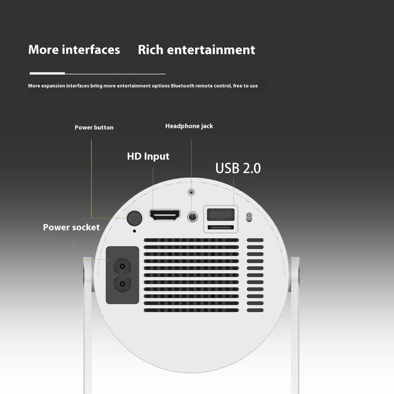 Portable Home Cinema Smart Projector | 180° Rotating Auto-Focus HD Video Projector