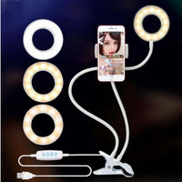 Mini LED Selfie Ring Light with Stand | Portable Desktop Makeup & Live Stream Lamp