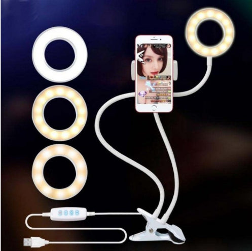 Mini LED Selfie Ring Light with Stand | Portable Desktop Makeup & Live Stream Lamp