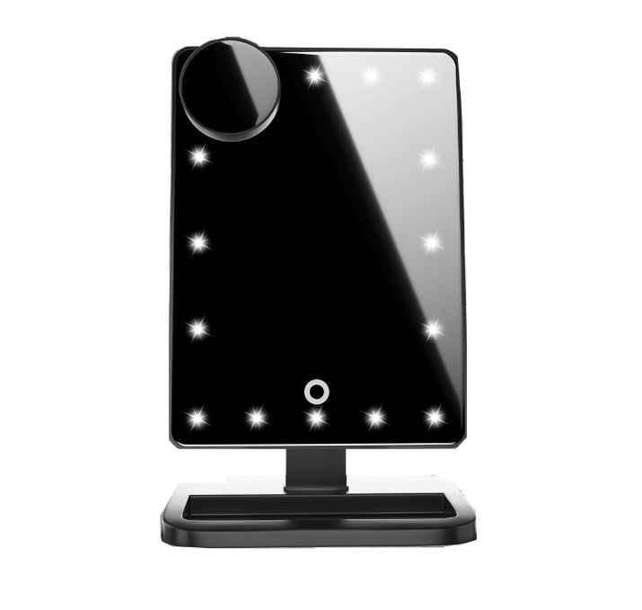 Touch Screen LED Makeup Mirror | Bluetooth Speaker & 10X Magnifying Vanity Mirror