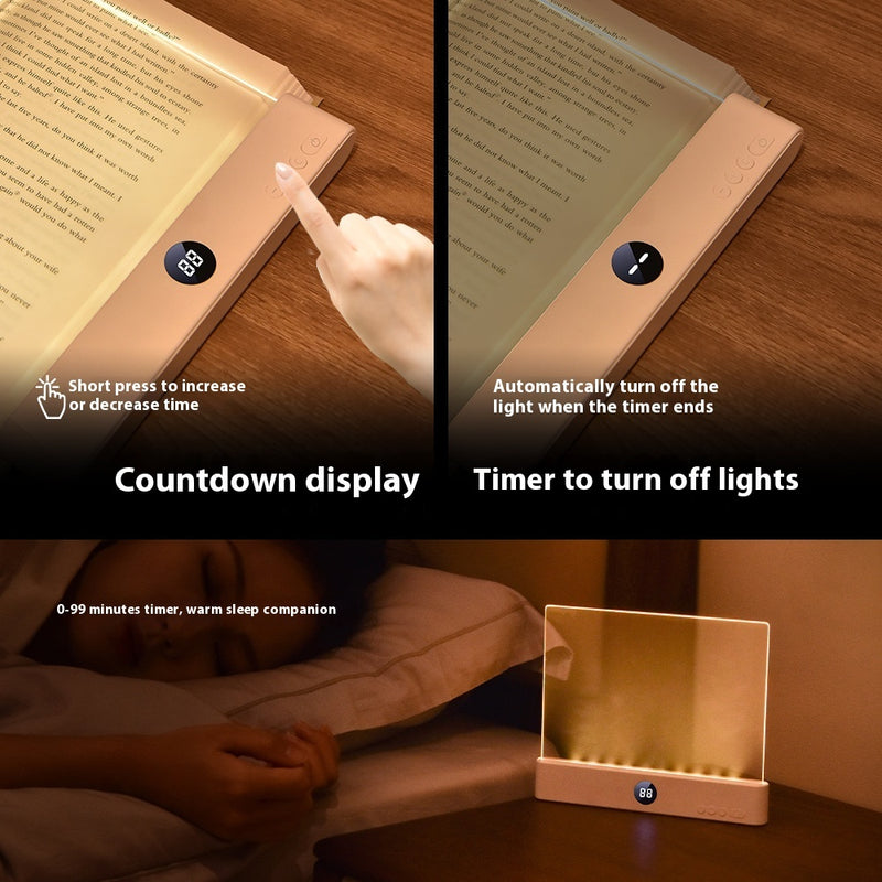 LED Flat Panel Book Reading Light | Rechargeable Portable Tablet Eye-Protection Lamp