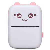 Cute cat-shaped portable paper cutter with pink ears and smiley face, ideal for crafts and office use
