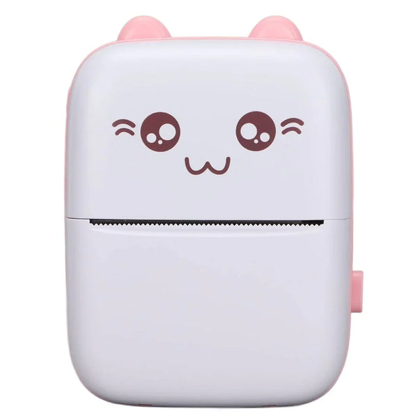 Cute cat-shaped portable paper cutter with pink ears and smiley face, ideal for crafts and office use