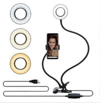 Mini LED Selfie Ring Light with Stand | Portable Desktop Makeup & Live Stream Lamp