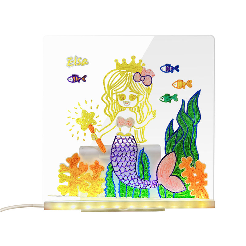 LED Acrylic Quick-Dry Message Board | Erasable Luminous DIY Drawing Night Light