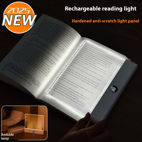 LED Flat Panel Book Reading Light | Rechargeable Portable Tablet Eye-Protection Lamp