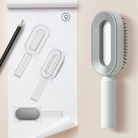 Self-Cleaning Push Airbag Massage Comb | Anti-Static Hairbrush Scalp Massager