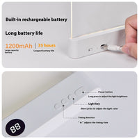 LED Flat Panel Book Reading Light | Rechargeable Portable Tablet Eye-Protection Lamp