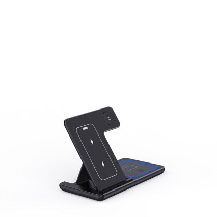 3-in-1 Foldable Fast Wireless Charger Stand | 15W LED Desk Charging Station