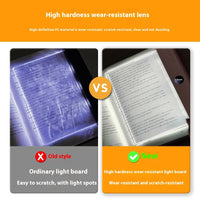 LED Flat Panel Book Reading Light | Rechargeable Portable Tablet Eye-Protection Lamp