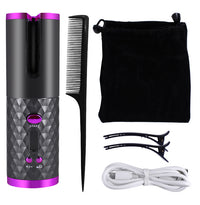 Rechargeable Automatic Hair Curler | Cordless Rotating Ceramic Waves Styler