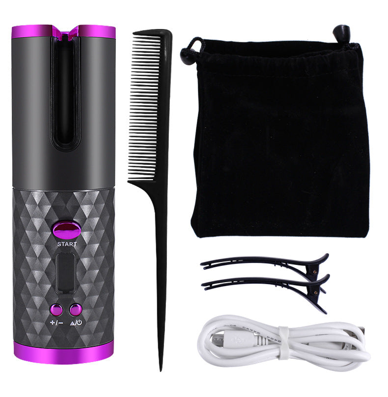 Rechargeable Automatic Hair Curler | Cordless Rotating Ceramic Waves Styler