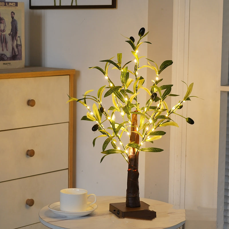 Aesthetic LED Green Leaf Tree Lamp | Fairy Light Bonsai Table Night Light