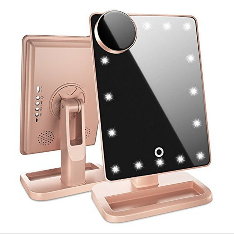 Touch Screen LED Makeup Mirror | Bluetooth Speaker & 10X Magnifying Vanity Mirror