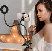 Mini LED Selfie Ring Light with Stand | Portable Desktop Makeup & Live Stream Lamp