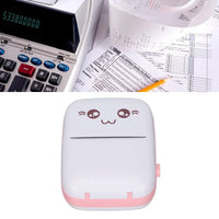 Cute portable thermal printer with kawaii face design, ideal for receipts and notes