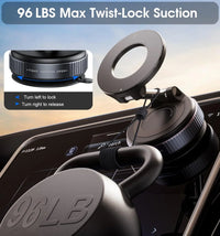 96 lbs max twist-lock suction car phone mount with secure grip and easy release