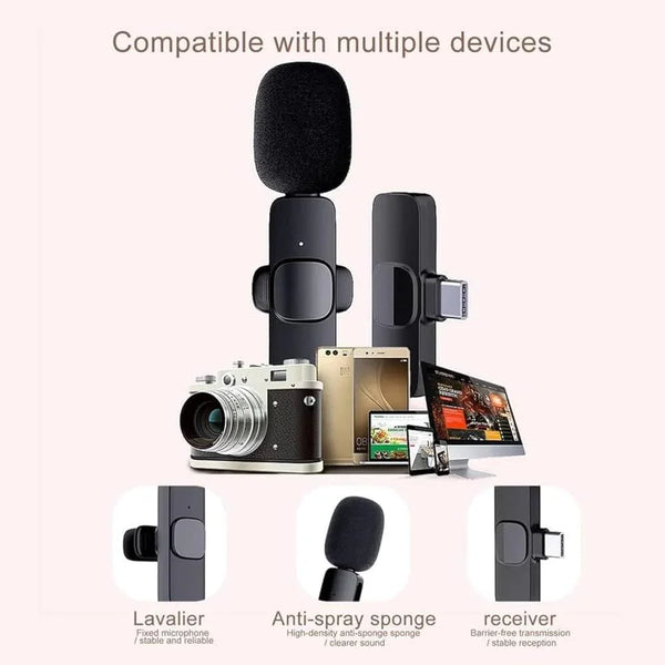 k9 Microphone Wireless Lavalier(2 Pcs) - Mamofa Global Store