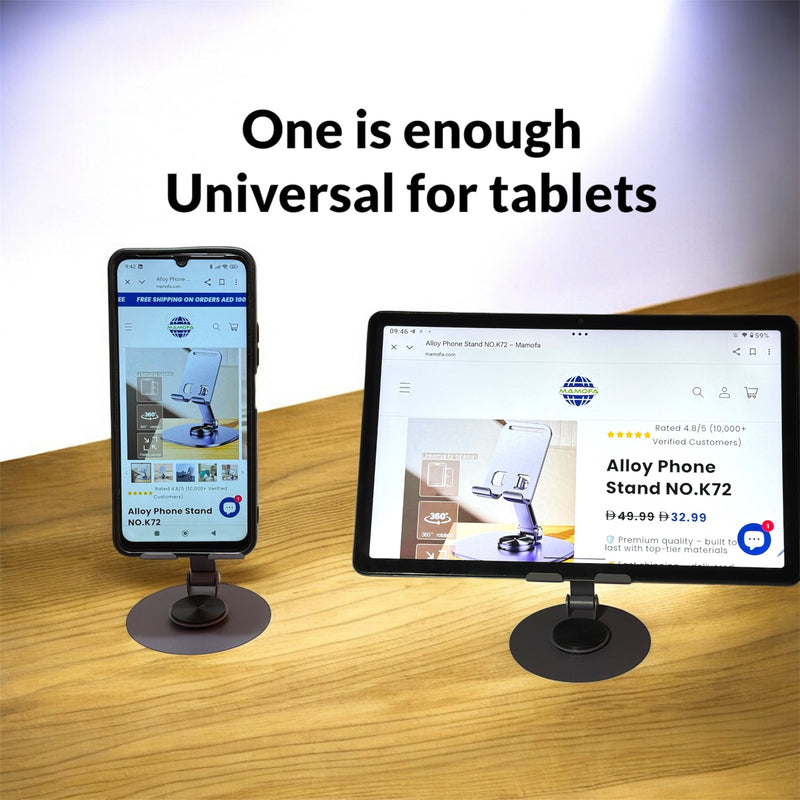 Alloy Phone & Tablet Stand, 4–13" Folding 360°
