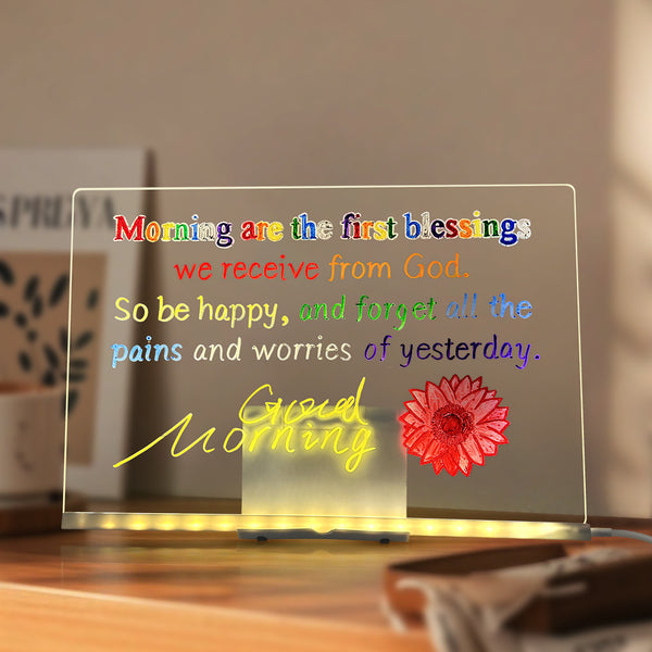 LED Acrylic Quick-Dry Message Board | Erasable Luminous DIY Drawing Night Light