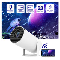 Portable Home Cinema Smart Projector | 180° Rotating Auto-Focus HD Video Projector
