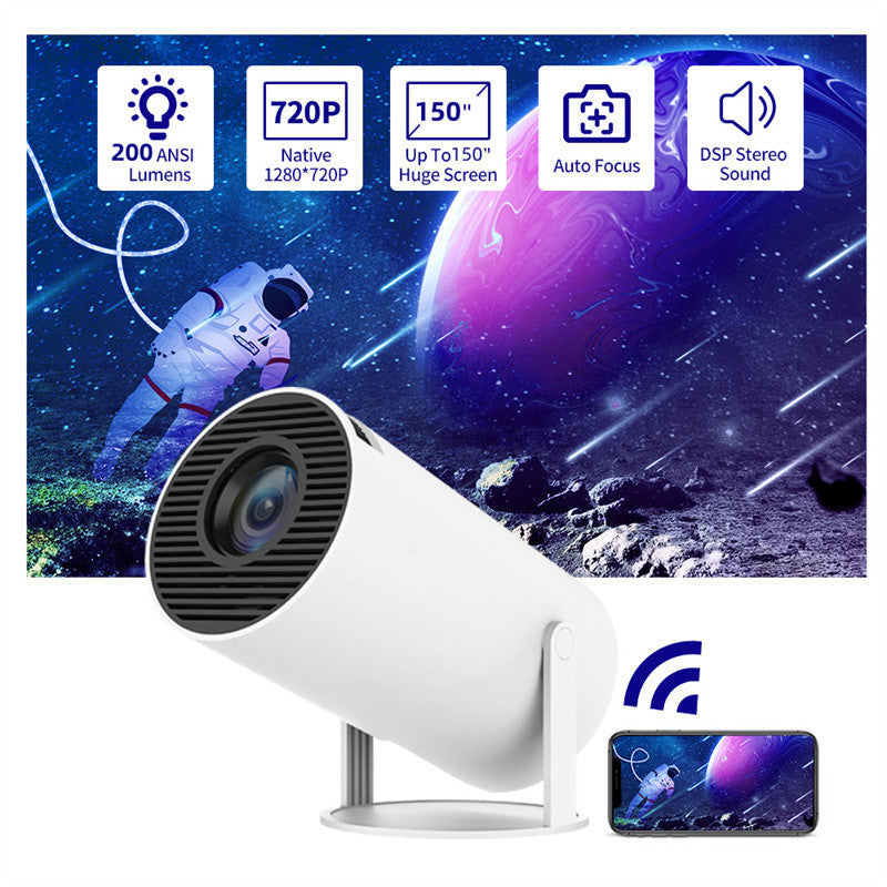 Portable Home Cinema Smart Projector | 180° Rotating Auto-Focus HD Video Projector