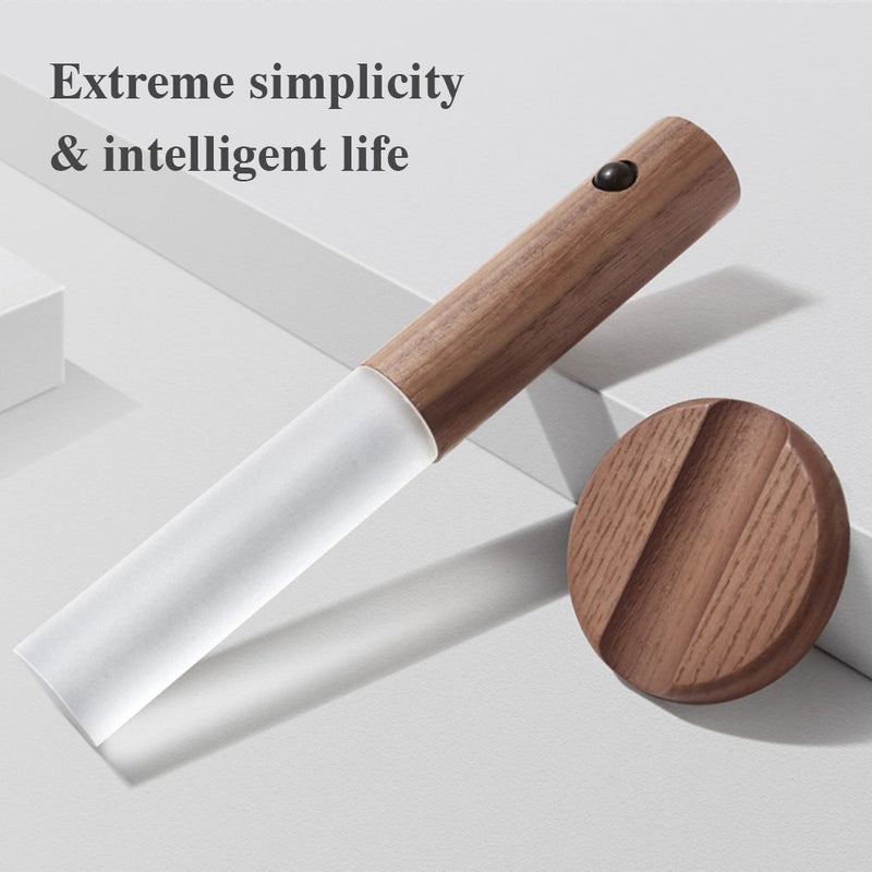 Magnetic Wooden Wireless LED Night Light | USB Rechargeable Motion Sensor Wall Lamp