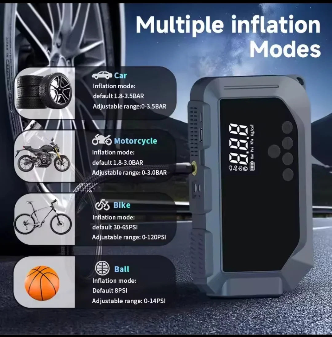 Portable Car Jump Starter with Air pump LED Light - Mamofa Global Store