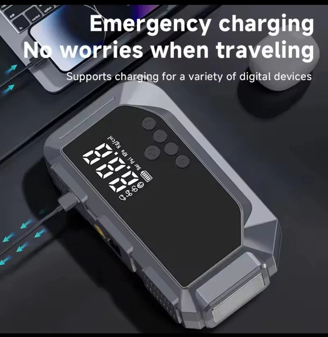 Portable Car Jump Starter with Air pump LED Light - Mamofa Global Store